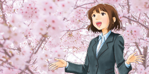 新入社員、桜の季節
